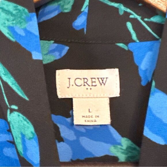 J. Crew Blue Floral Long Sleeve Blouse - Picture 5 of 7